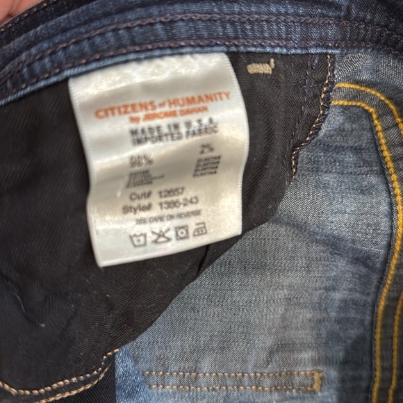 CITIZENS OF HUMANITY Dani Dark Wash Cropped Straight Leg Jeans Size 27 - Picture 4 of 5